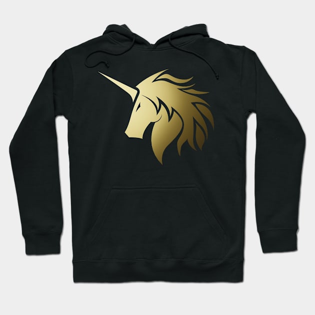 Iconic Unicorn in Gold Hoodie by graphicfire